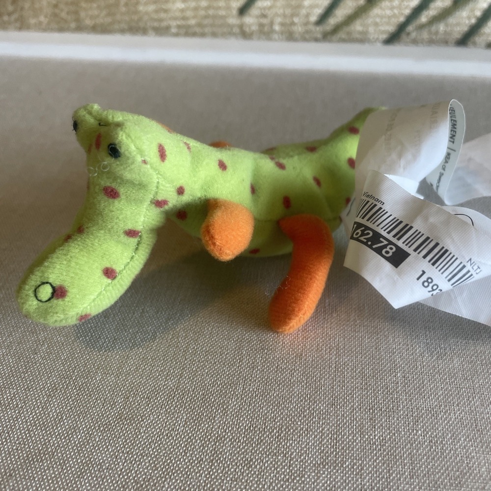 HTF Ikea Sot Barnslig‎ Green Alligator Miniature Stuffed Animal 4" Plush Rare